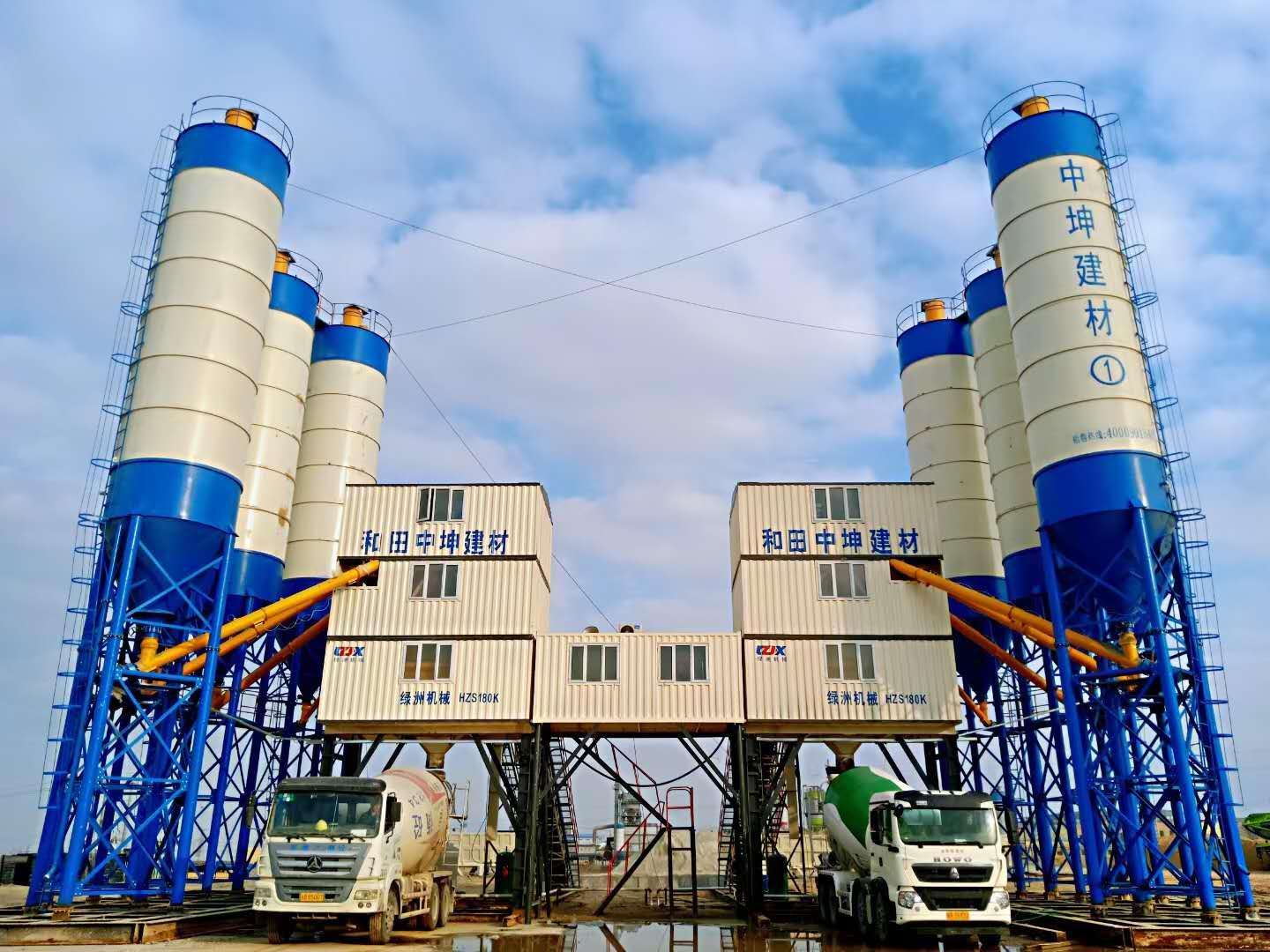 HZS180免基础集装箱混凝土搅拌站